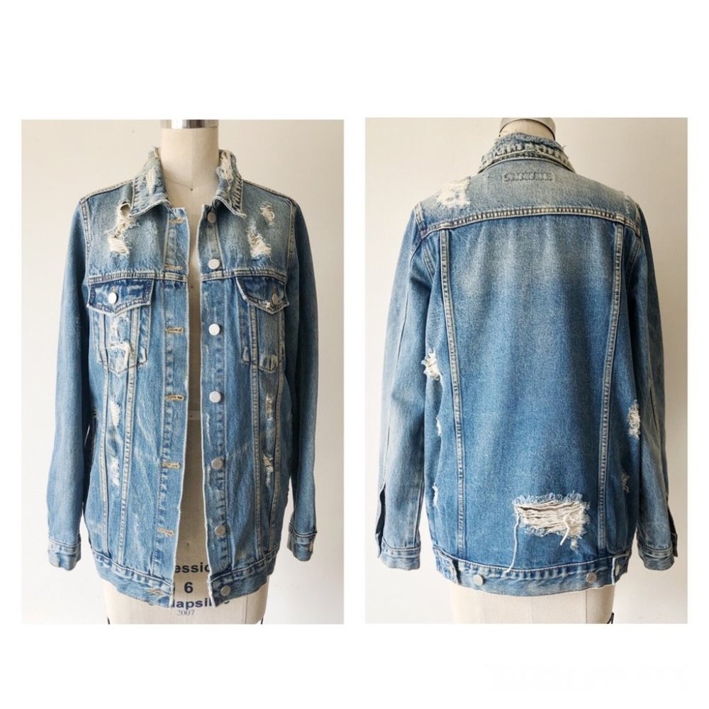Washborn Korea Distressed Boyfriend Jean Jacket XS